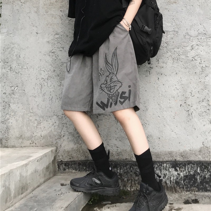 Quần short nam unisex RABBIT, Quần đùi nam mặc nhà siêu hot ngắn ống rộng style thể thao