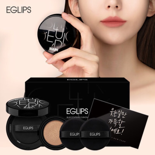 Set phấn nước EGLIPS BLUR COVERING CUSHION 12g+12g+2 bông phấn