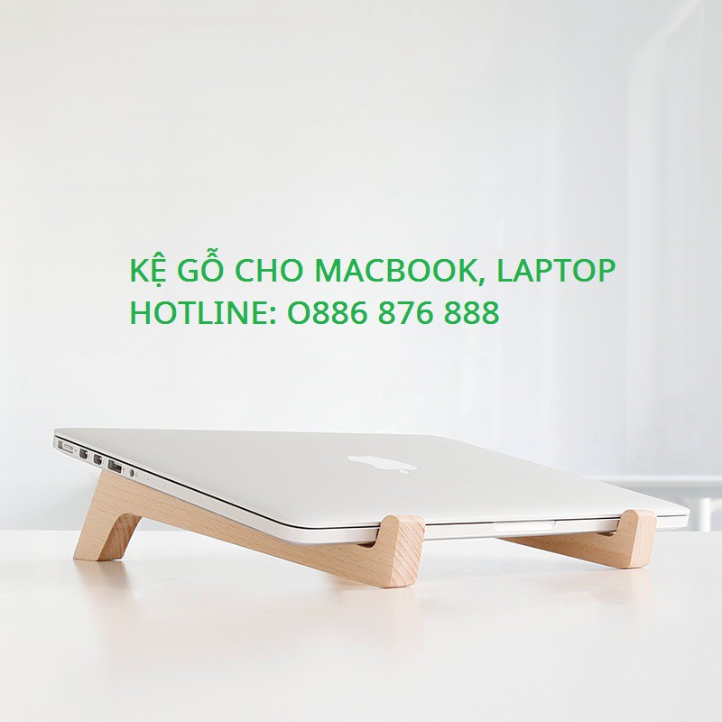 Kệ Gỗ Cho Laptop, Giá Kệ Macbook Bằng Gỗ Thông Đơn Giản, Tinh Tế