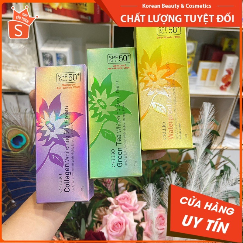 🔥Siêu Hot🔥 Kem Chống Nắng Nhiều Giờ Cellio SPF 50+ Hàn Quốc Giá Bình Dân