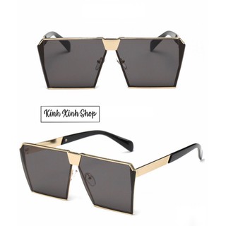 Kính râm Mắt vuông Kim loại unisex thời trang