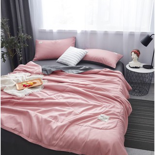 Bộ chăn ga cotton đũi - chăn chần bông