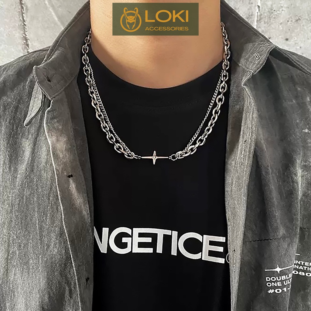 Vòng cổ nam dây chuyền nam nữ màu bạc unisex Loki Accessories ENCHANTED Phụ kiện Titan không gỉ - EN
