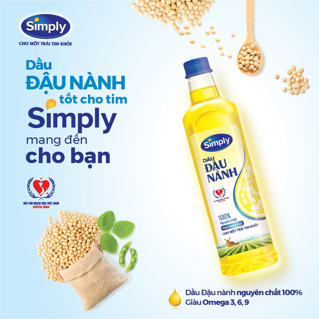 Dầu ăn Đậu Nành Simply Chai 1 Lít