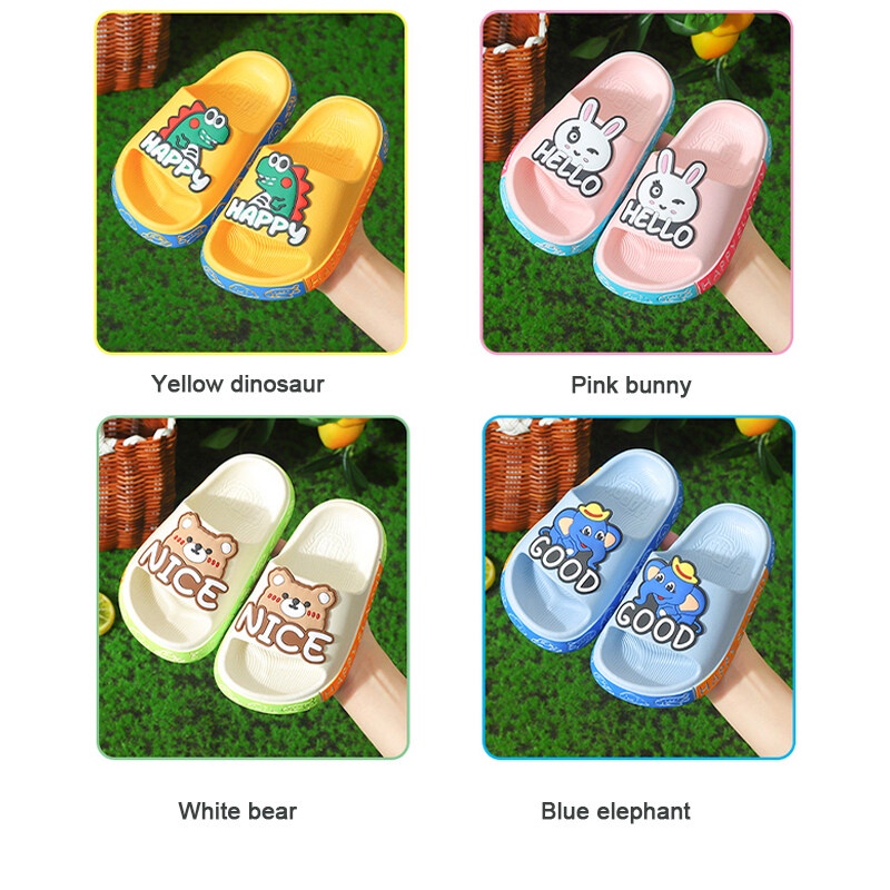 AMILA Dép đi trong nhà Đế Mềm Chống Trượt In Họa Tiết Hoạt Hình Dễ Thương Thời Trang Cho Bé Trai Và Gái