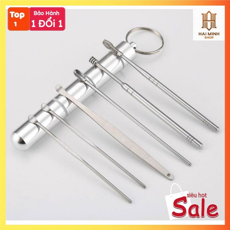 Bộ lấy ráy tai 6 món inox hàng chuẩn