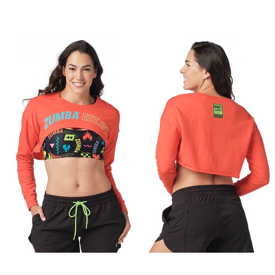 Áo croptop dài tay Zumba est.-01 z1t02648 cho nhảy zumba