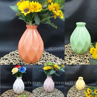 Lọ cắm hoa sứ Bát tràng, bình hoa dáng kim cương cao 21cm, tráng men mát đủ màu siêu đẹp.