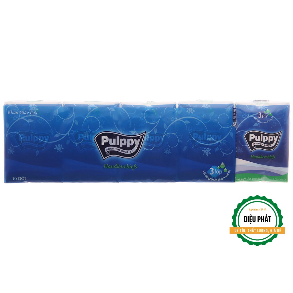 ⚡️ Khăn Giấy Bỏ Túi Pulppy 3 Lớp 10 Gói x 10 Tờ