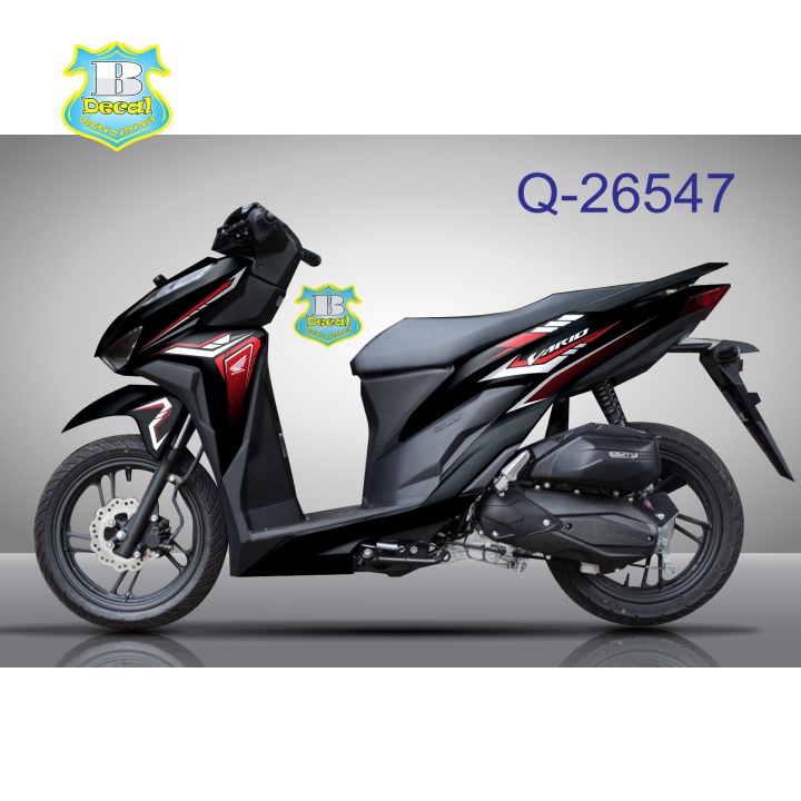 ( Quí khách vui lòng mang ra tiệm cho thợ dán ) Tem vario 150 26547 đỏ đen