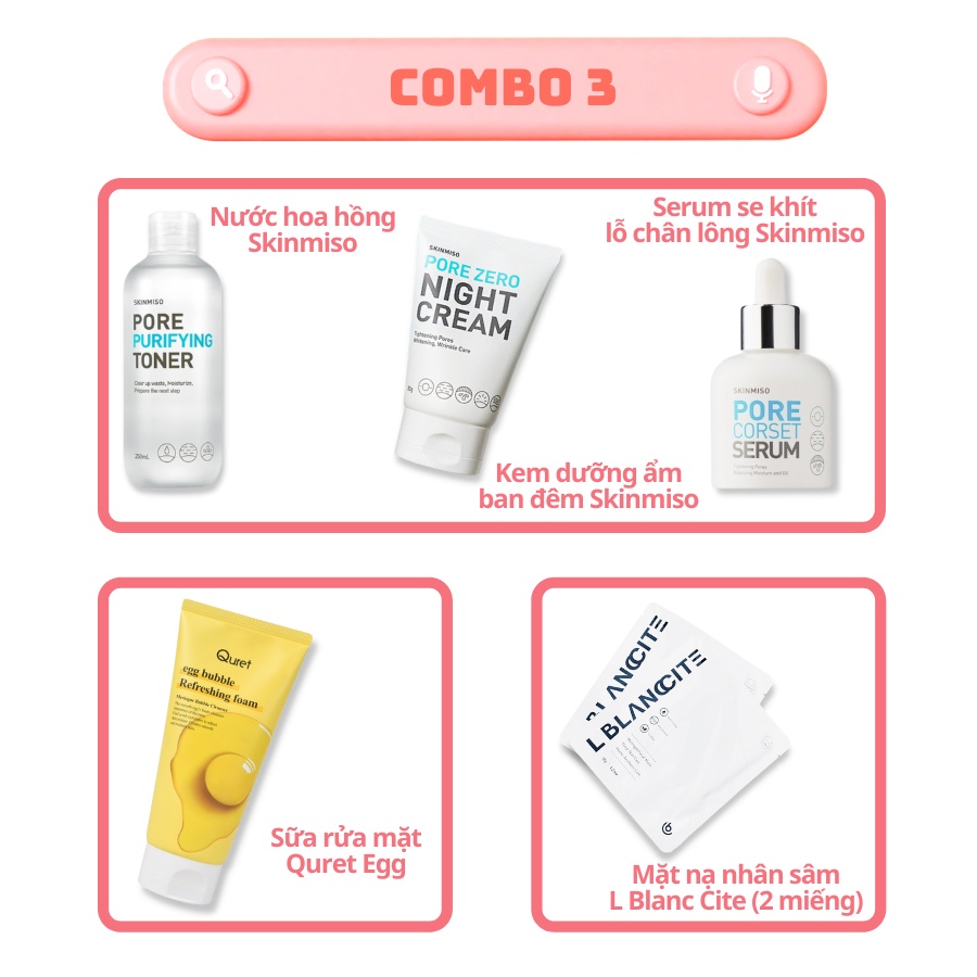 [ CSHOP BOX ] Combo Dành Cho Da Dầu, Dưỡng Ẩm, Se Khít Lỗ Chân Lông_Mỹ Phẩm Hàn Quốc Chính Hãng