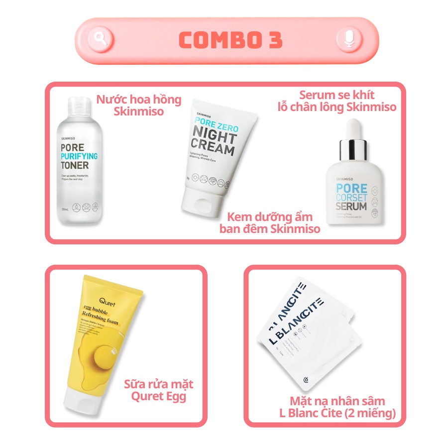 [ CSHOP BOX ] Combo Dành Cho Da Dầu, Dưỡng Ẩm, Se Khít Lỗ Chân Lông_Mỹ Phẩm Hàn Quốc Chính Hãng