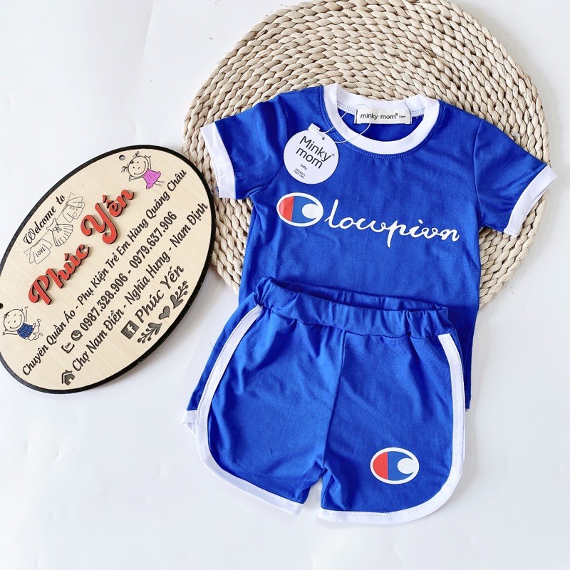 SALE!! BỘ ĐÙI THỂ THAO TRẮNG XANH CHẤT COTTON 100% hàng MINKY MOM (SP001460 )