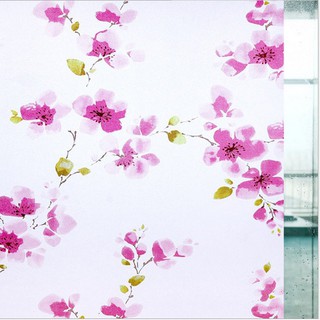 DECAL 5M dán kính mờ ( KHỔ 45CM ) có sẵn keo - BÔNG MAI MÀU ĐỎ TKK053