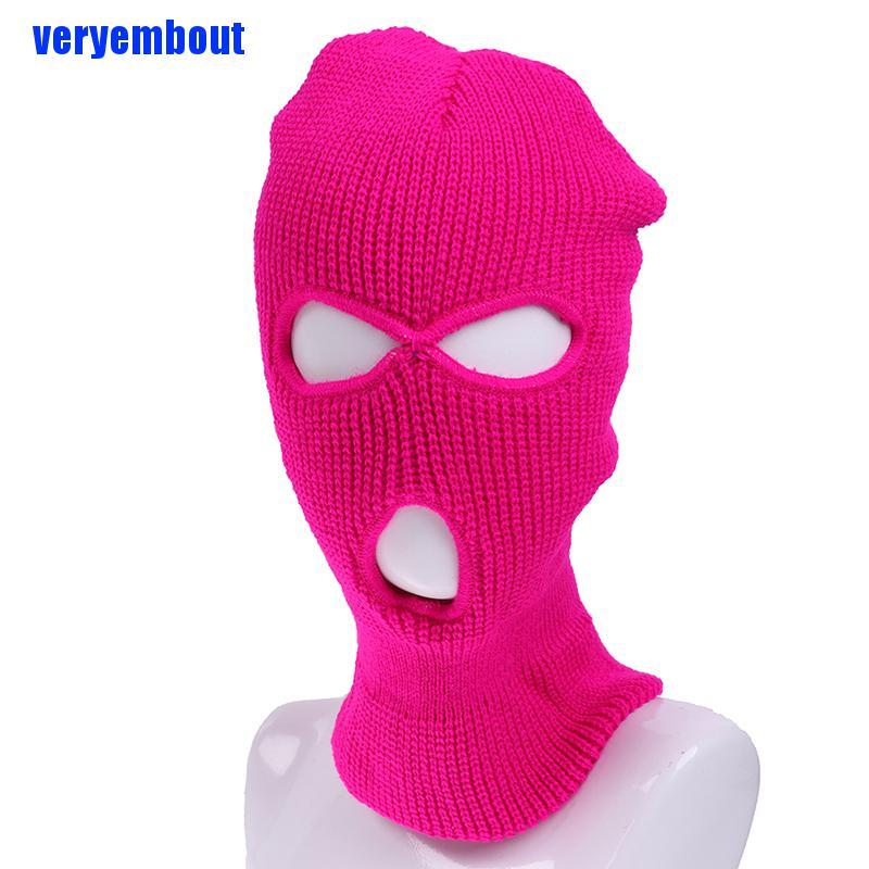 Mũ trùm đầu che mặt 3 lỗ len dệt kim độc đáo dành cho hóa trang halloween