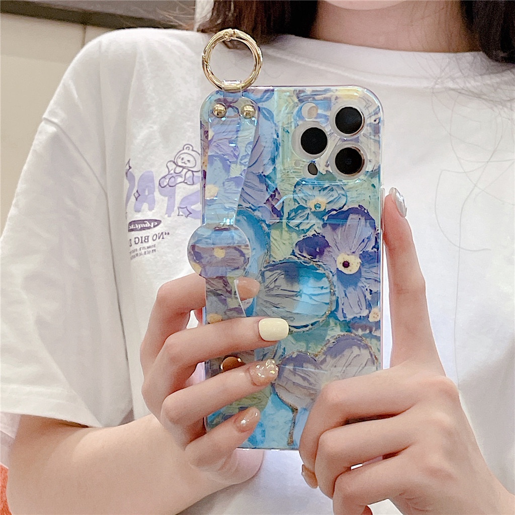 Ốp Điện Thoại Hình Tranh Sơn Dầu Có Dây Đeo Cho Samsung Galaxy S22 Plus S21 Plus UItra S20 S21 FE A51 A71