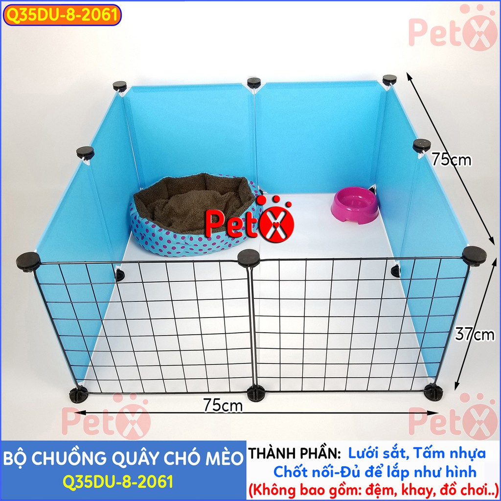 Quây chuồng lắp ghép cho thú cưng, chó, mèo bằng tấm ghép đa năng 8 tấm