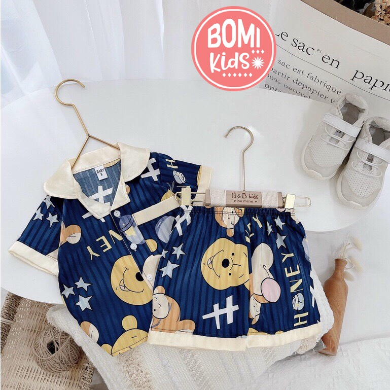 [ 6kg - 20kg] Đồ Bộ Pijama Chất Vải Lụa Cao Cấp mềm mịn cho bé