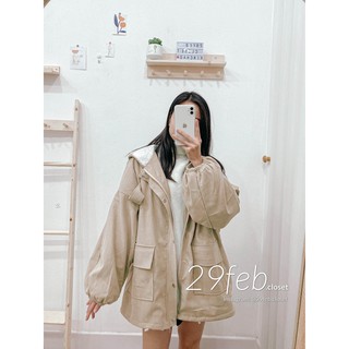 Áo khoác lót lông oversize (Ảnh thật)