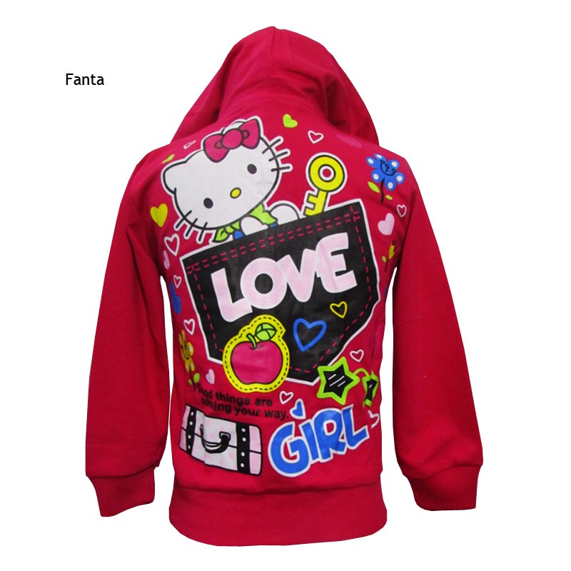 Áo Khoác Sweater Hình Hello Kitty Dễ Thương Cho Bé 6-10 Tuổi (jkta-hk02)