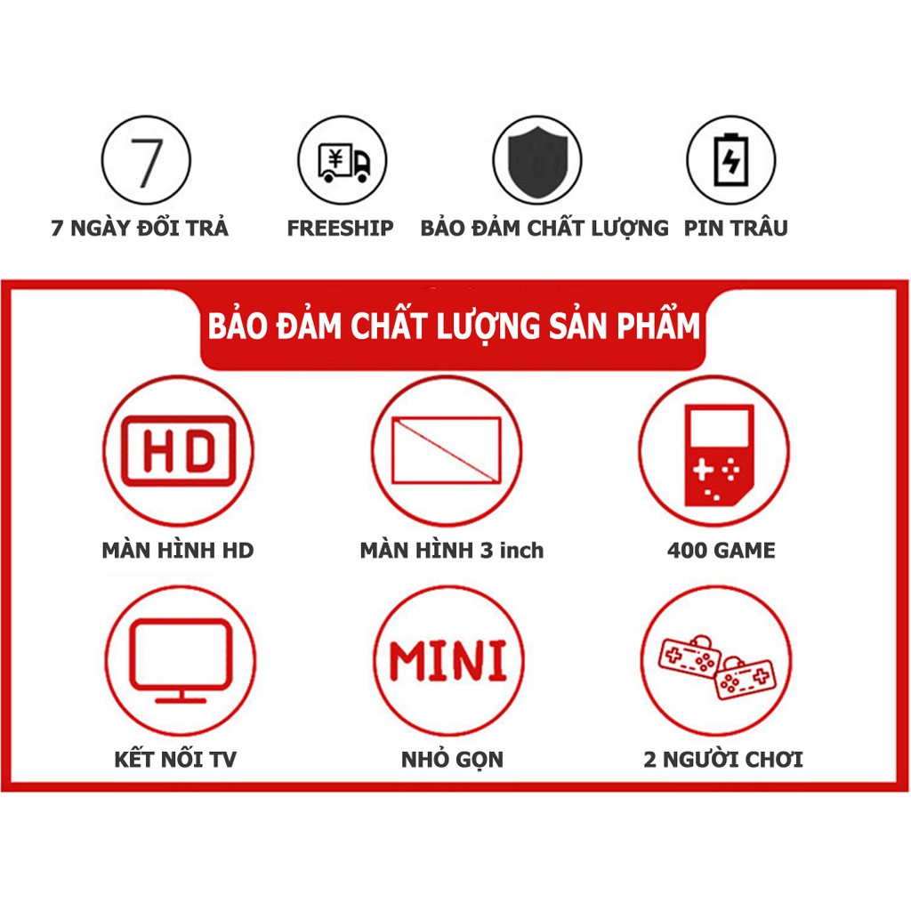 Máy Chơi Game Cầm Tay 4 Nút SUP 400 in 1