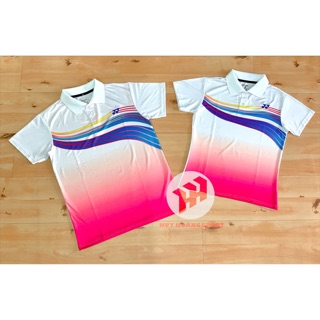 ÁO CẦU LÔNG YONEX CỔ BẺ- TRẮNG