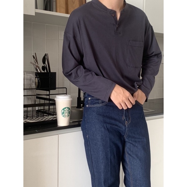 [Mã SRBACK010912 hoàn 20K xu đơn 50K] Áo thun trơn tay dài HENZY BYSANTÉ chất liệu cotton thoáng mát, form regular | BigBuy360 - bigbuy360.vn