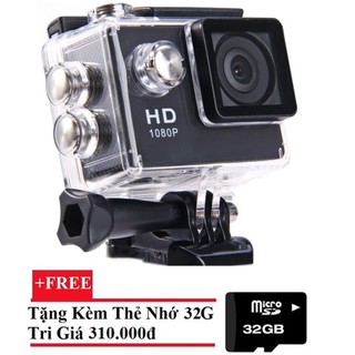 Camera hành trình phượt chống nước dành cho xe máy tặng kèm thẻ nhớ chuyên dụng class 10 MicroSD 32GB