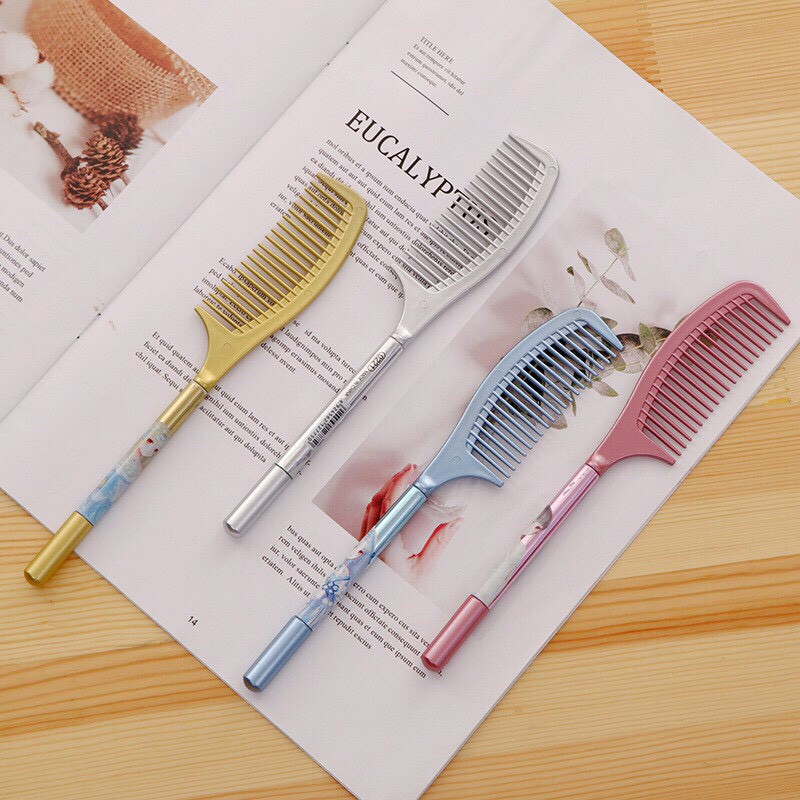 Bút gel đen, bút nước mực đen hình lược dễ thương_bút bi cute cho học sinh