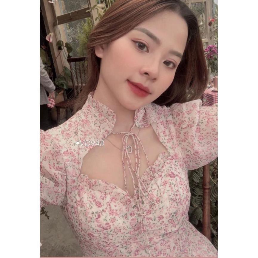 💝 FREESHIP 💝 Đầm Dự Tiệc Đầm voan hoa tầng cutout ngực viền bèo Hai Tầng Quyến Rủ Nữ Tính -VD948 [Mẫu Mới Hè 2021]