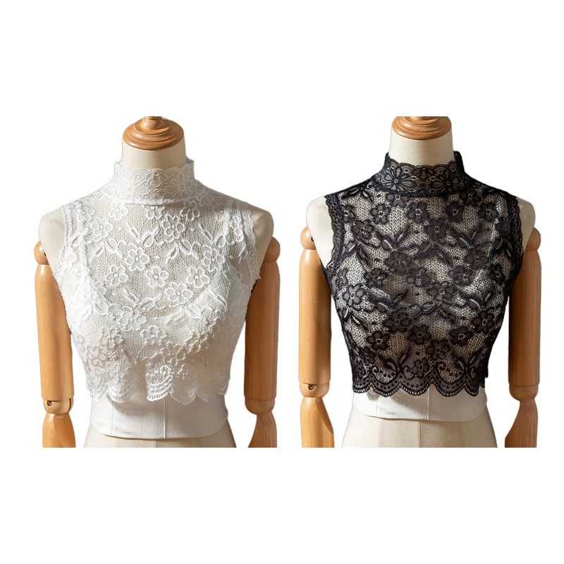 Áo Sơ Mi Cổ Búp Bê Họa Tiết Hoa Rỗng Có Thể Tháo Rời Cho Nữ