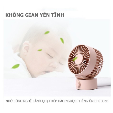 Quạt Mini để bàn điều chỉnh tốc độ đầu sạc USB tiện dụng