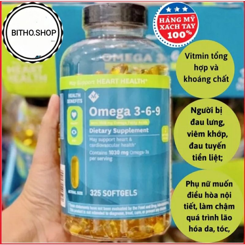 [8/2024] Viên uống bổ sung omega 3-6-9 của Member’s Mark 325 viên