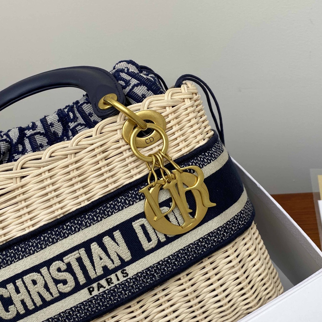 Túi xách nữ da thật thời trang cao cấp Christian Dior CD thiết kế đan tinh xảo, phong cách vintage