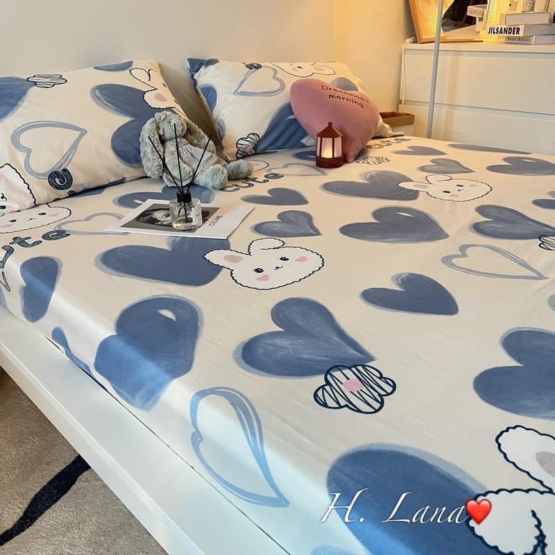 SET GA + 2 VỎ GỐI HÌNH TIM XANH