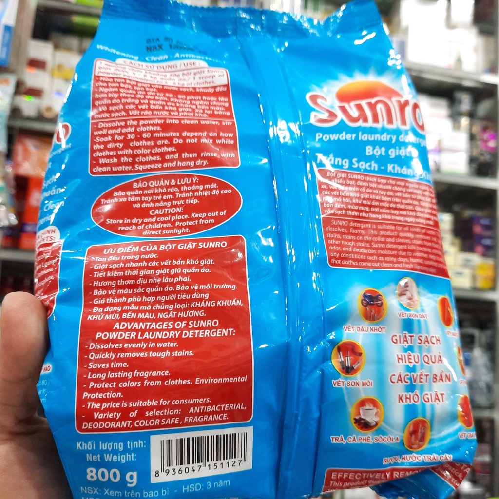 Bột Giặt SUNRO 800G