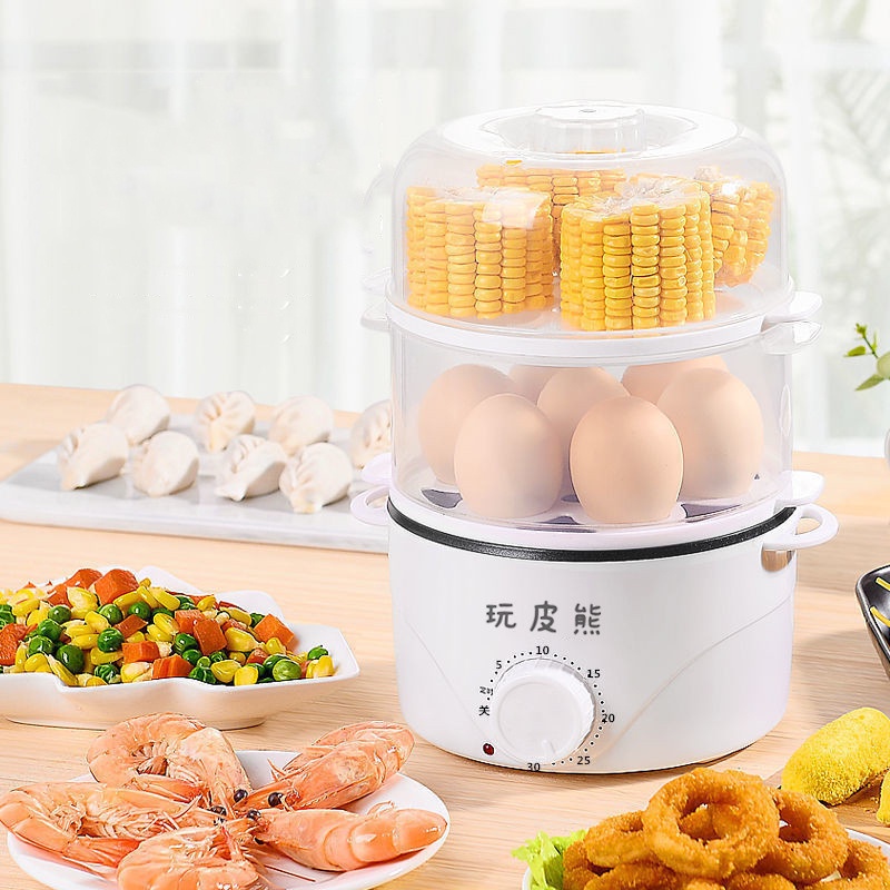 Youpin Máy hấp trứng  một tầng/ hai tầng tự động tắt tiện lợi Máy Luộc Trứn