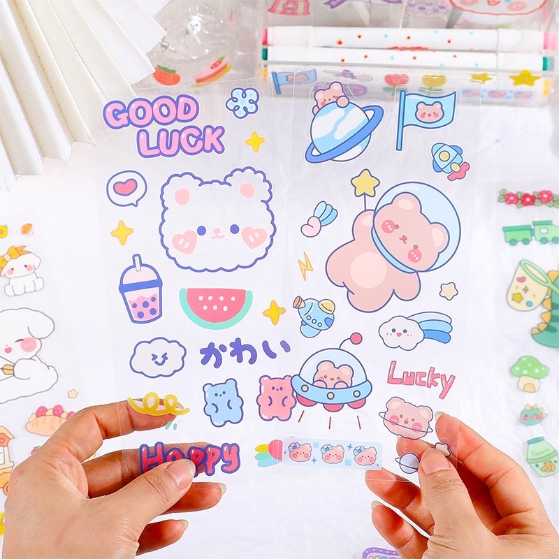 Tấm sticker dán dễ thương 💥FREESHIP💥 sticker trang trí sổ bút sách, decor đồ lưu niệm, quà tặng PK172
