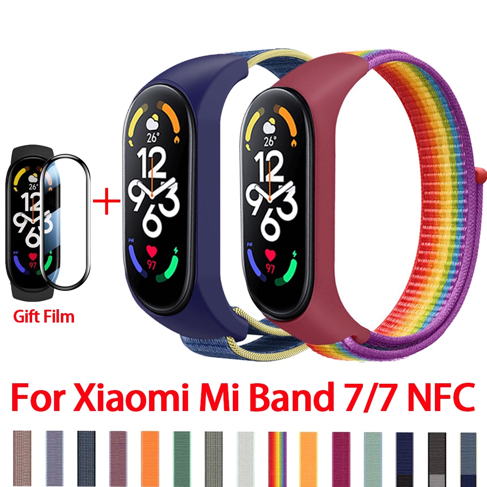 Dây đeo nylon + kính lực bảo vệ màn hình jansin cho xiaomi mi band 7 smart band mi band 7