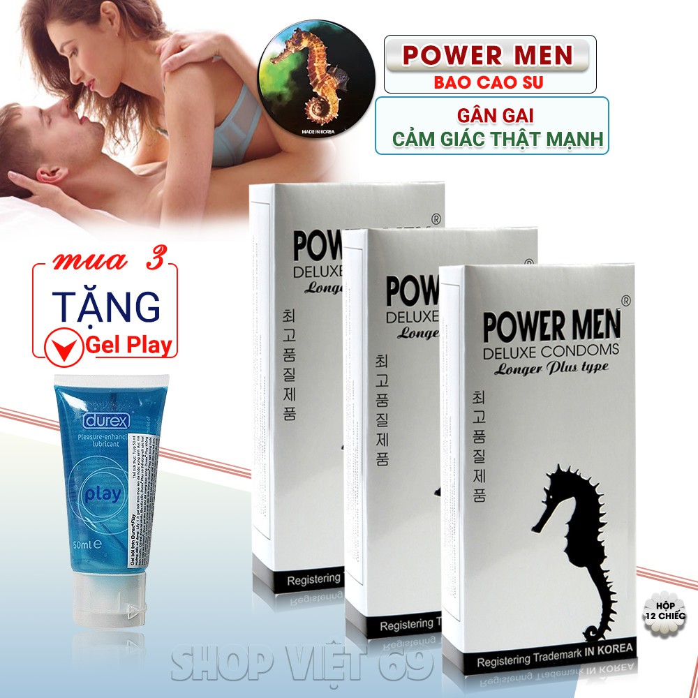 [SIÊU HOT]Bao Cao Su Power Men Longer Plus Type (Hộp 12cái)-[GÂN.BI]TĂNG THỜI GIAN YÊU–KHOÁI CẢM TUÔN TRÀO-Chính Hãng