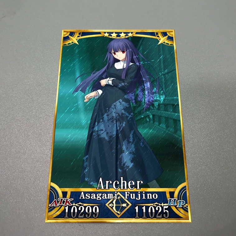 Thẻ bài sưu tầm custom, bánh xốp Fate Grand Order, FGO, Fate/Grand Order, Archer Asagami Fujino