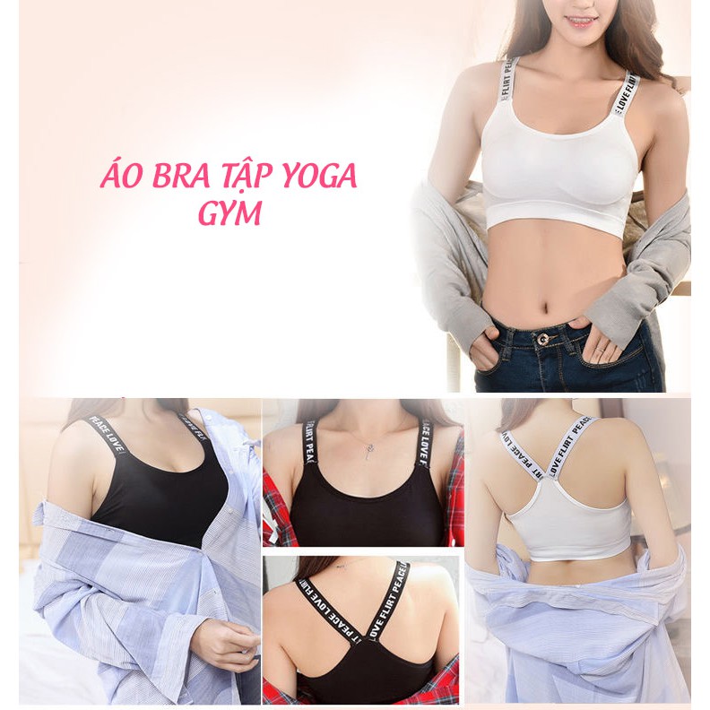 Áo Bra Tập Yoga Gym Dây Chữ Có Mút Lót