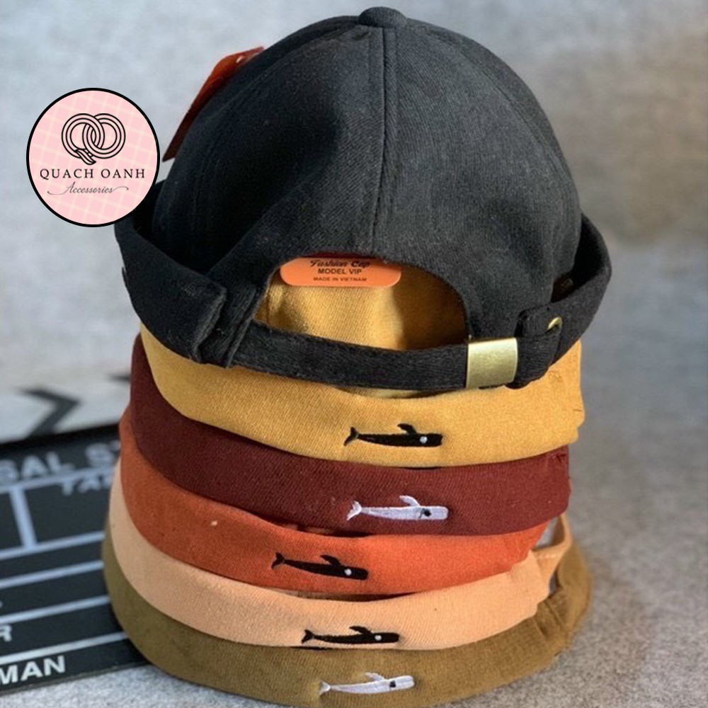 Mũ quả dưa địa chủ beanie không vành hình con cá – MU61