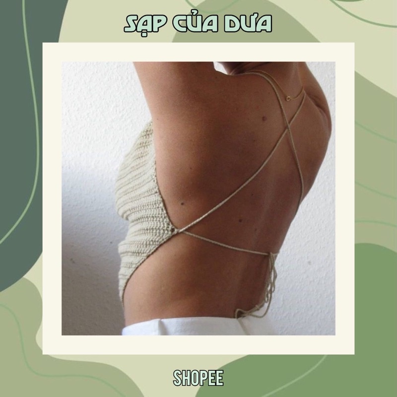 Kylie Top Crochet. Áo yếm bằng len có thể tự chọn màu