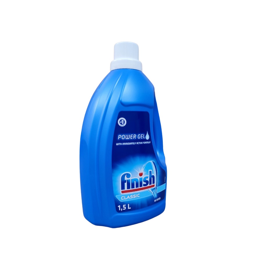 Combo rửa chén Finish: Nước làm bóng 750ml, Gel Classic 1,5 lít, Muối 1,5kg - Chính Hãng.