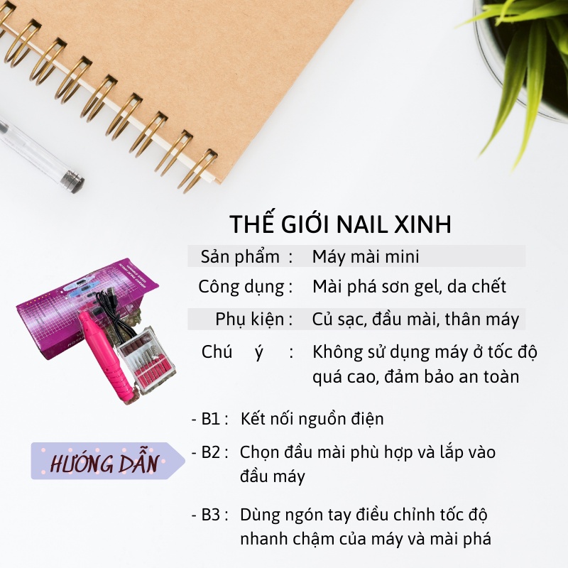 Máy mài móng tay mini đầu cắm usb cầm tay phụ kiện nail giá rẻ