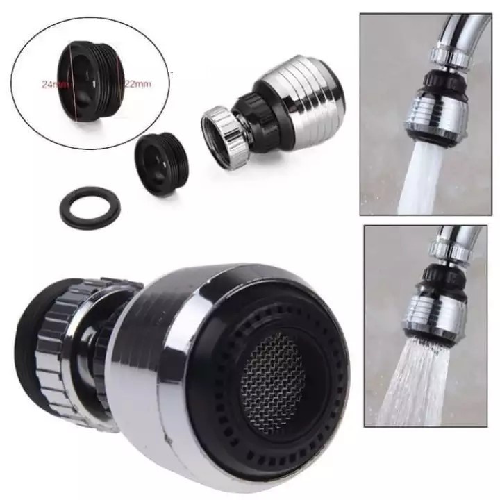Đầu Lọc Tăng Áp Lực Nước Xoay Được 360 Độ - Vòi Sen Inox Phun Tia Tăng Áp Cho Vòi Nước Vòi Rửa Chén Bát