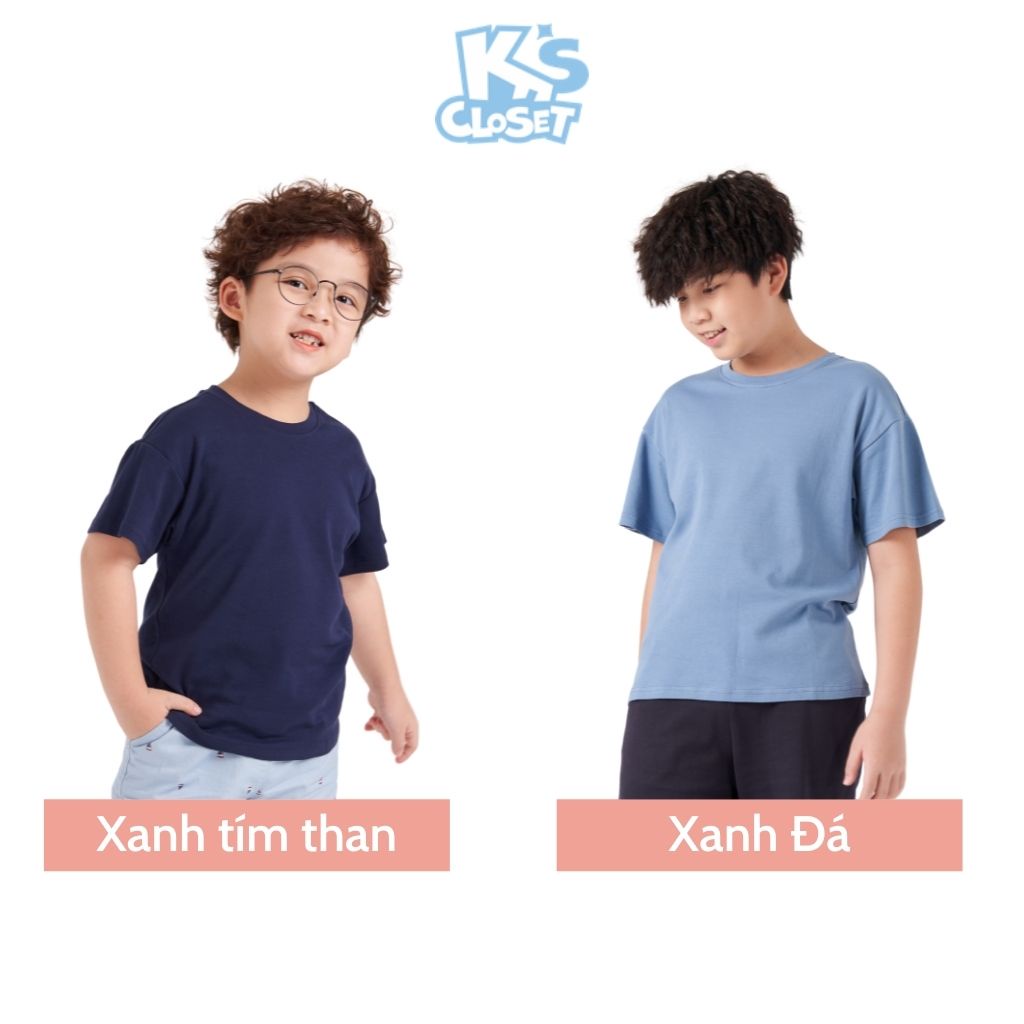 Áo cộc tay trẻ em K'S CLOSET mẫu trơn, chất liệu Cotton co dãn, thấm hút mồ hôi KT59TWS TMĐT