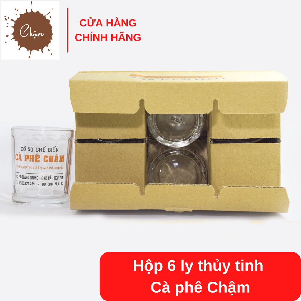 Hộp 6 ly thủy tinh Cà phê Chậm