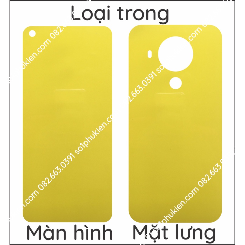 Dán PPF Nokia 5.4 loại trong, nhám, da cá sấu dành cho màn hình, mặt lưng, lưng full body